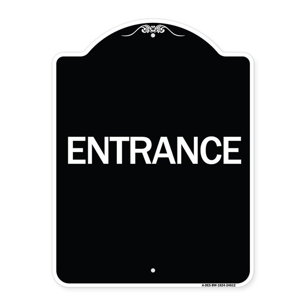 Signmission Traffic Entrance Entrance Heavy-Gauge Aluminum Architectural Sign, 24" x 18", BW-1824-24612 A-DES-BW-1824-24612 - main